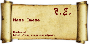 Nass Emese névjegykártya